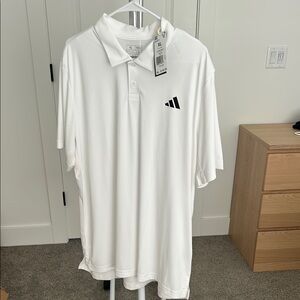 Adidas Men's Classic White Club Polo with Black Logo